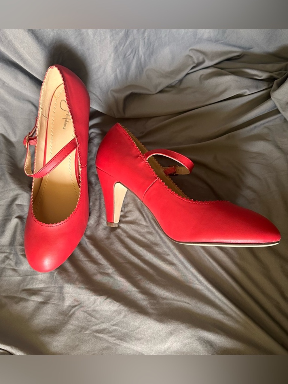 NWOB J. Adams Red “Honey” Mary Jane Heels - Picture 3 of 8